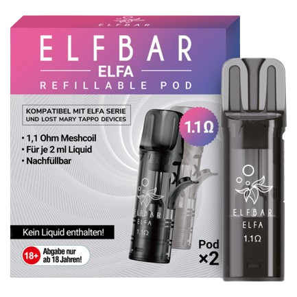 ELFA Pods by Elfbar - Leer-Pod (2er Packung) Vape Handel ELFA Pods by Elfbar - Leer-Pod (2er Packung) Vape Handel