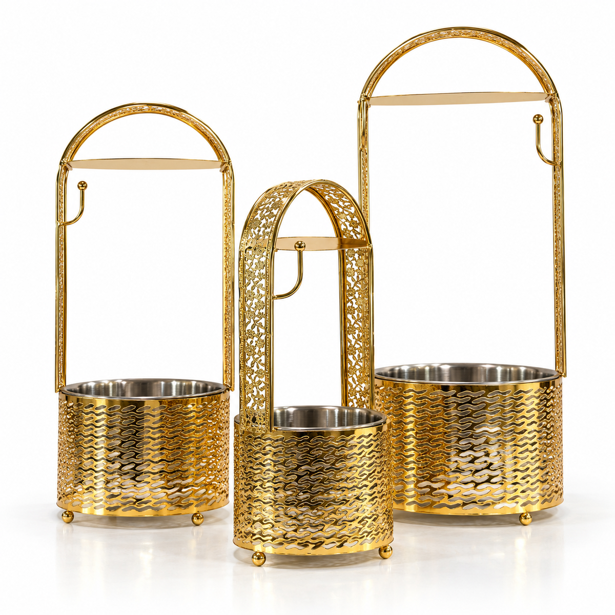 Handmade Orientalischer Kohlekorb - Gold