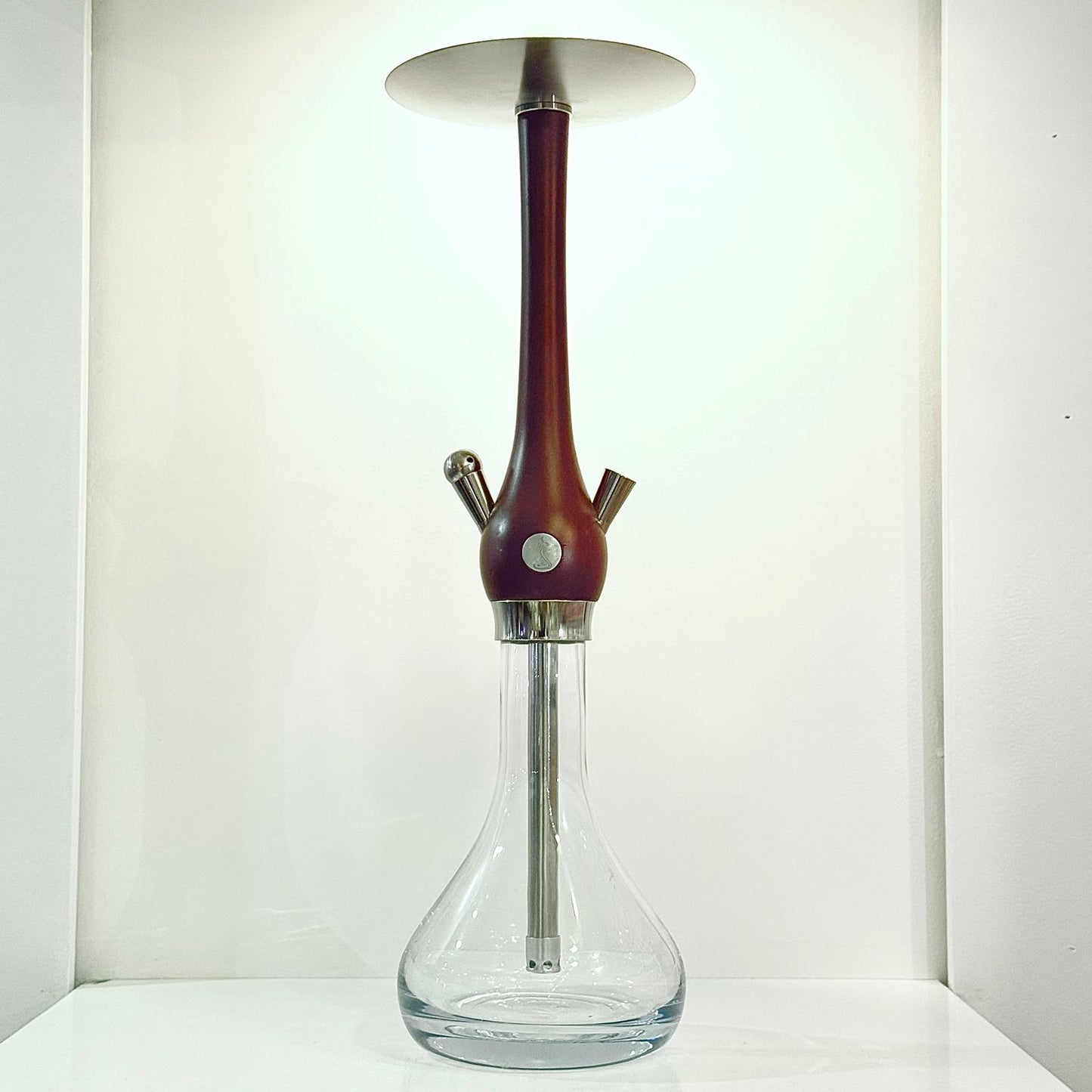 Edelstahl Wasserpfeife mit Holzmantel-Optik im SET MIT KOFFER