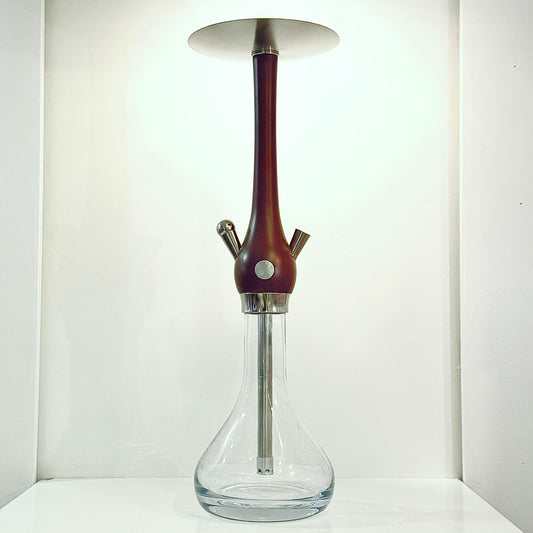 Edelstahl Wasserpfeife mit Holzmantel-Optik im SET MIT KOFFER