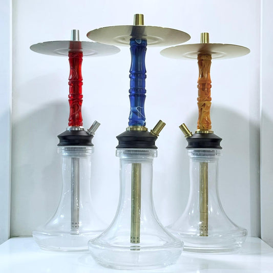 Edelstahl Wasserpfeife mit 2 variablen Ausblas-Optionen im SET