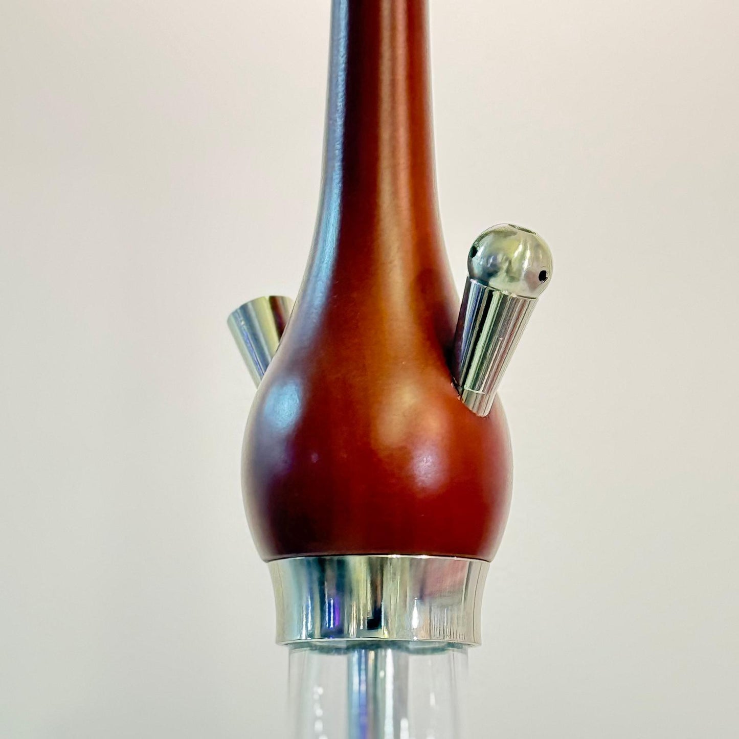 Edelstahl Wasserpfeife mit Holzmantel-Optik im SET MIT KOFFER