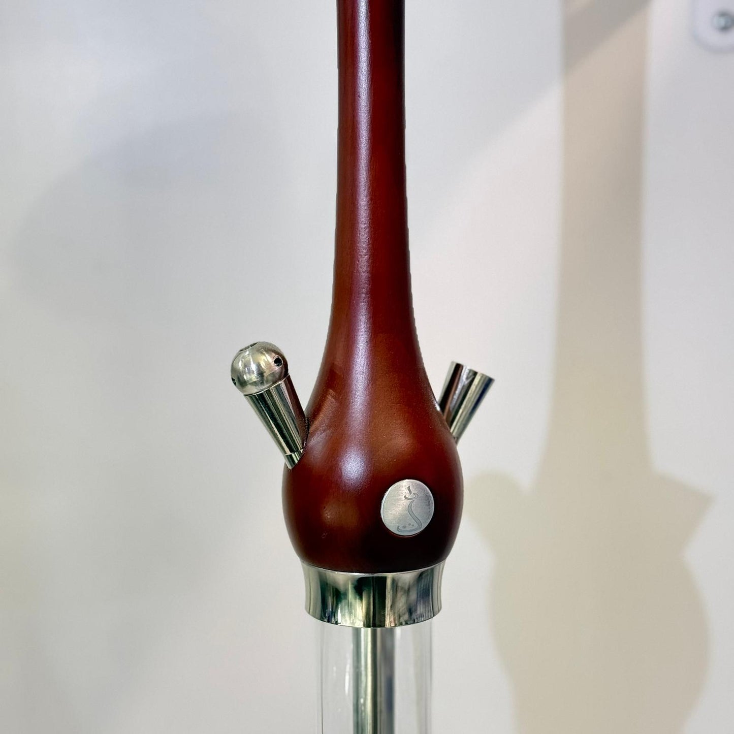 Edelstahl Wasserpfeife mit Holzmantel-Optik im SET MIT KOFFER